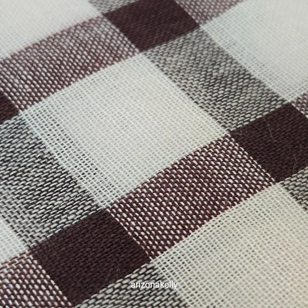 NWT Wool/Cotton Blend Lightweight Scarf Brown Tan Plaid Freeset Fabric